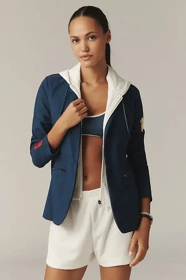 Tretorn x Anthropologie Navy Blazer Jacket XS Twofer Sporty Classic NWT  X Small