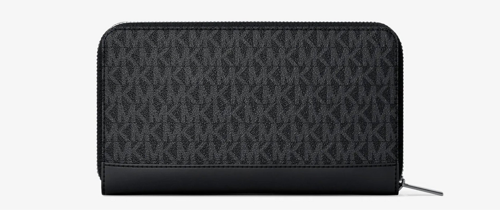 MICHAEL KORS Women's Cooper Signature Logo Continental Zip Wallet - Black