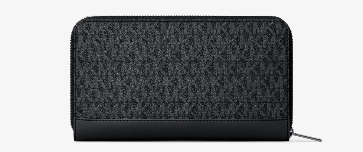 MICHAEL KORS Women's Cooper Signature Logo Continental Zip Wallet - Black