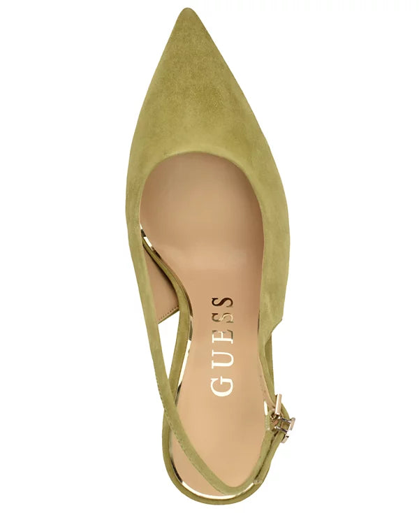 *GUESS Women's Princelsa Pointed Toe Slingback Pumps, Light Green. Sz 7.5M