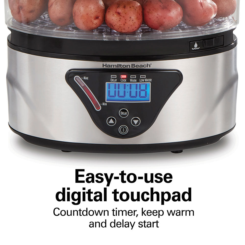HAMILTON BEACH 3-Tier Digital Food Steamer - Model: 37545MN