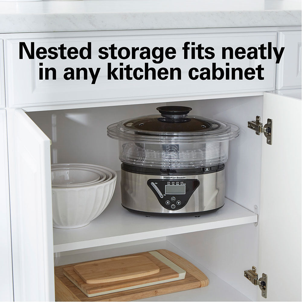 HAMILTON BEACH 3-Tier Digital Food Steamer - Model: 37545MN
