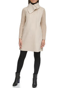 Kenneth Cole Women's New York Rib Sleeve Mixed Media Coat (Size: XS)