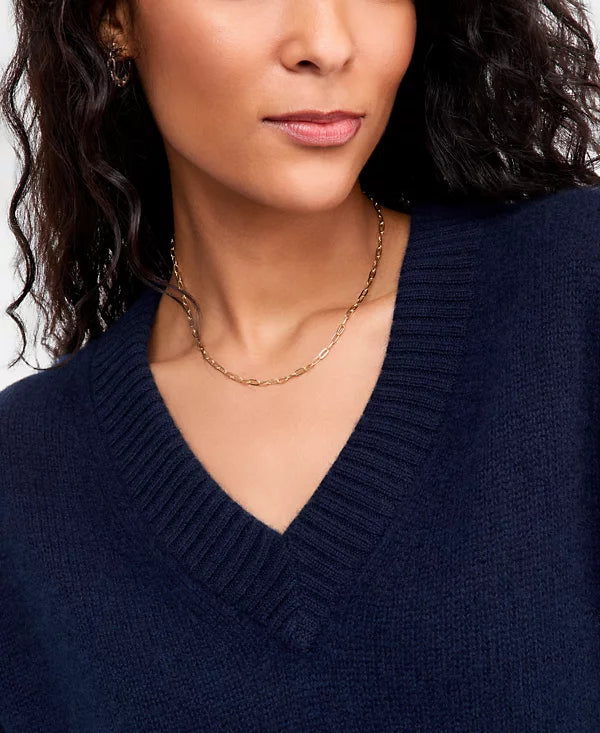 Charter Club Women's 100% Cashmere V-Neck Relaxed Sweater Size XS
