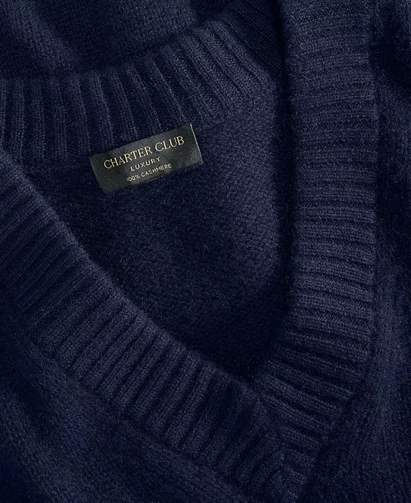 Charter Club Women's 100% Cashmere V-Neck Relaxed Sweater Size XS