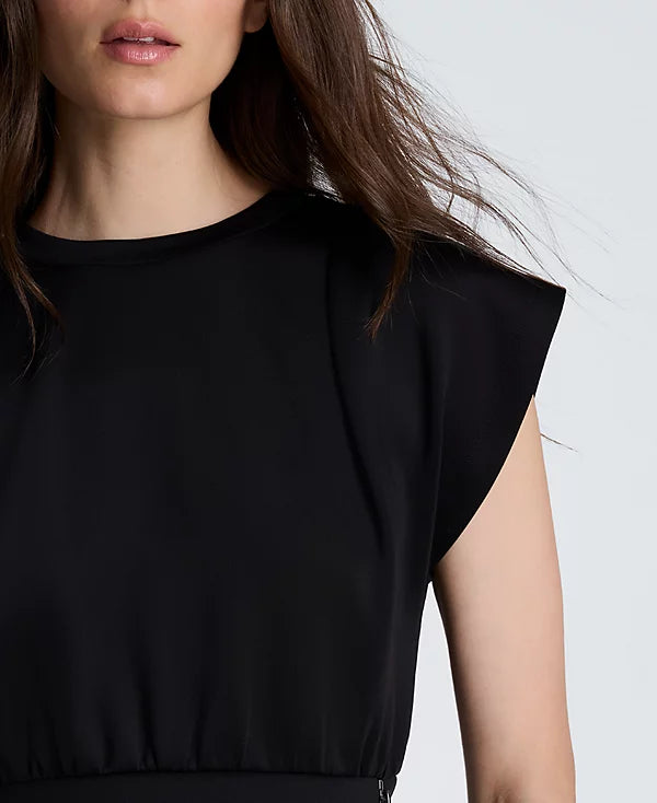 Kenneth Cole Women's Zip Sides Crewneck Scuba Top Size S