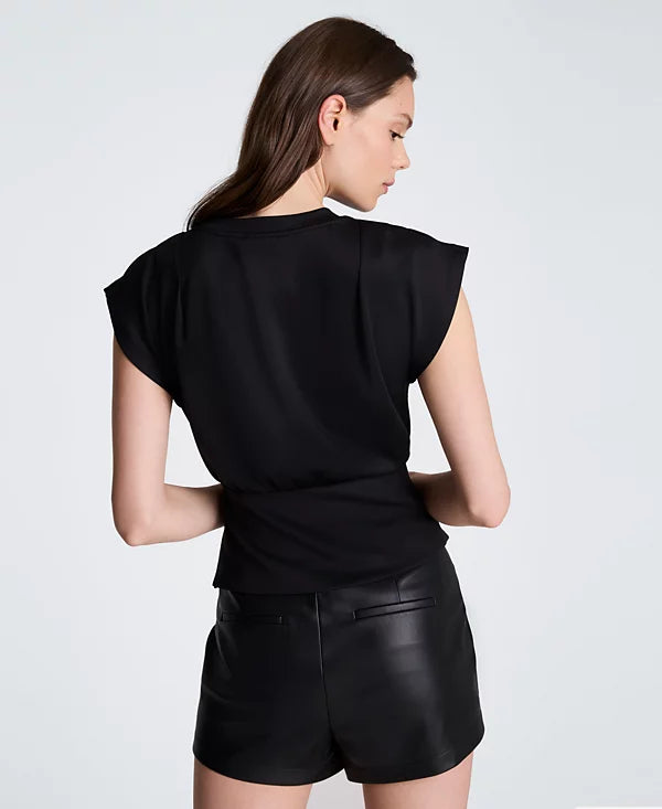 Kenneth Cole Women's Zip Sides Crewneck Scuba Top Size S