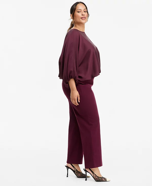 I.N.C. International Concepts Plus Size Incredible Stretch Straight-Leg High-Rise Pull-On Pants Size 16W
