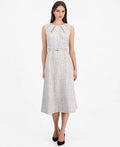 Anne Klein Women's Tweed Pleated A-Line Midi Dress Size 10