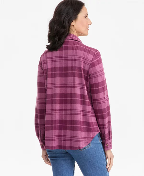 Macy's Style & Co Women's Plaid Flannel Knit Shirt Size XXL