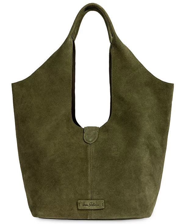 Sam Edelman Suede Lucy Buckle Medium Tote Handbag