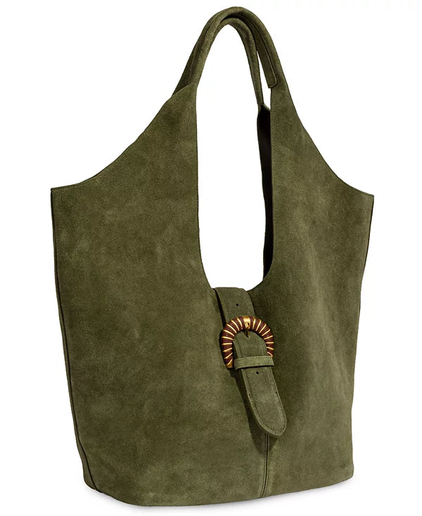 Sam Edelman Suede Lucy Buckle Medium Tote Handbag