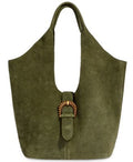 Sam Edelman Suede Lucy Buckle Medium Tote Handbag