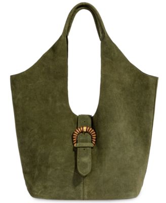 Sam Edelman Suede Lucy Buckle Medium Tote Handbag