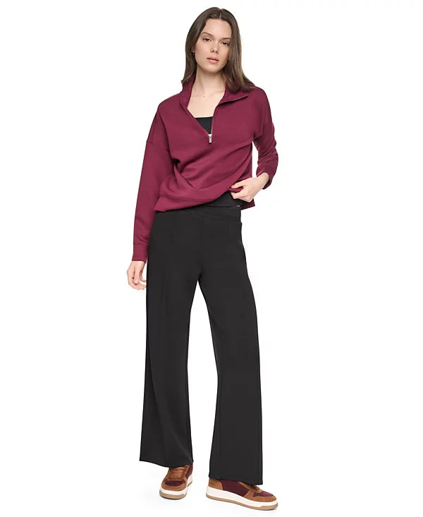 DKNY Sport Women's High-Rise Wide-Leg Pants with Pintucks Size M