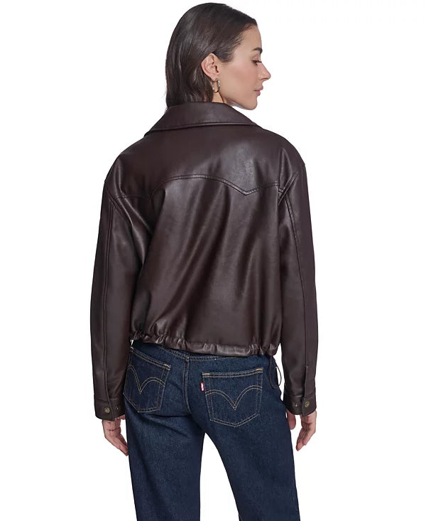 Levi's Women's Western Yoke Bubble Hem Bomber Jacket Size L