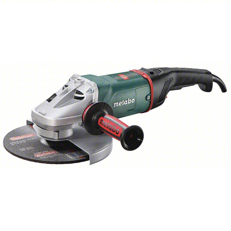 METABO Angle Grinder: 15 A, 6,600 RPM Max. Speed, Trigger, Adj Guard/Lock-Off Switch, 9 in Wheel Dia