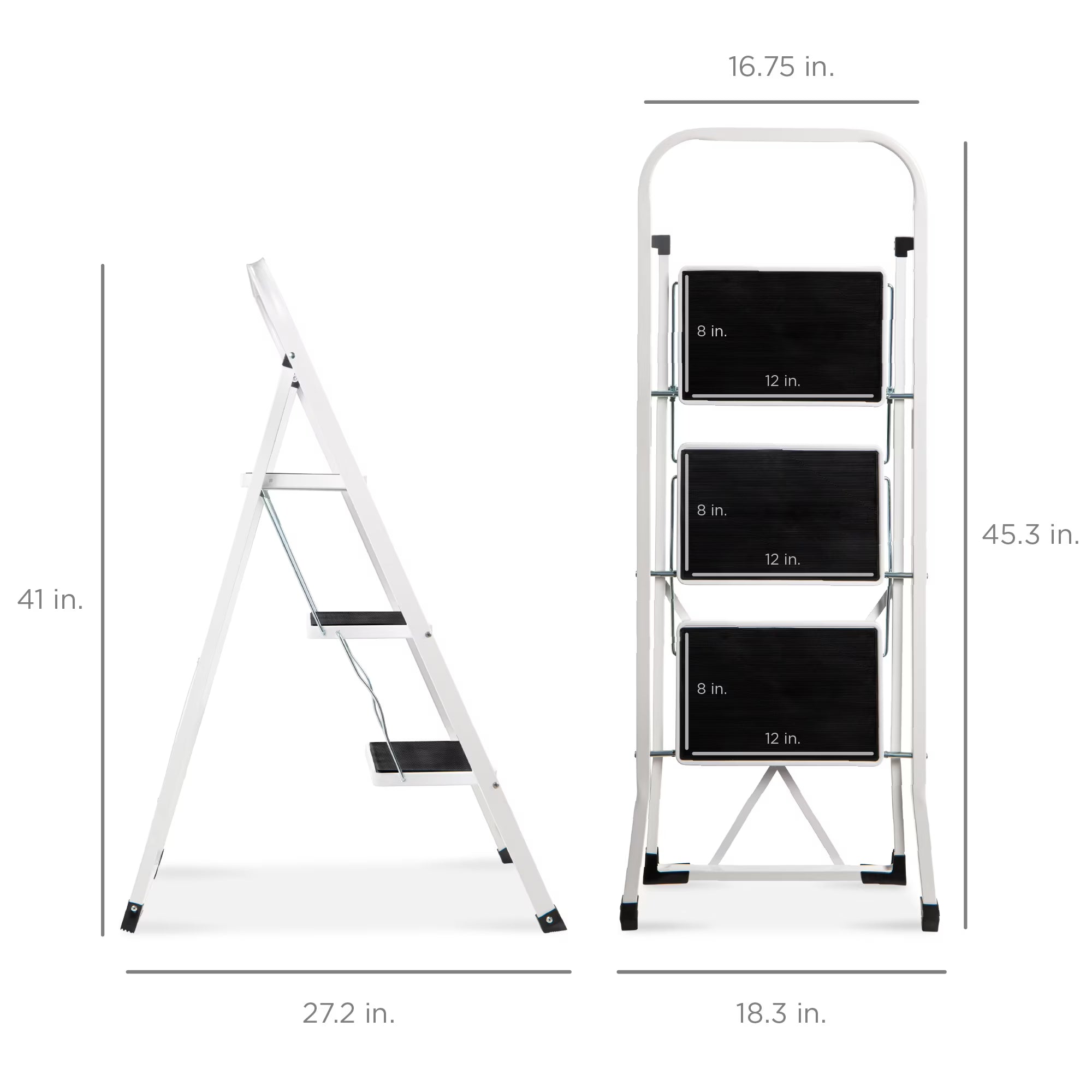 Best Choice Products 3-Step Portable Folding Step Ladder  WHITE