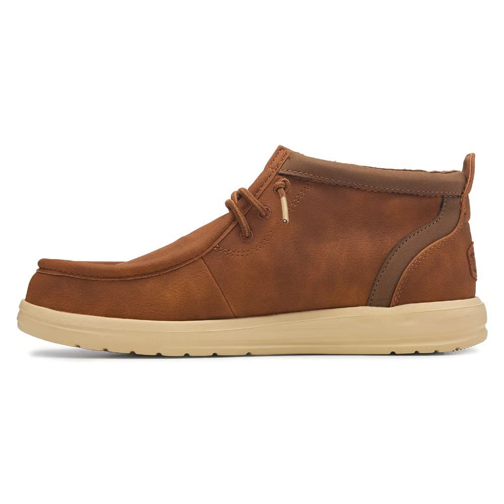 *Hey Dude - Wally Mid GripR Full Grain Leather, Robe Brown/Mole Brown, Mens' 11