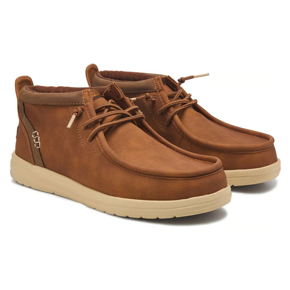 *Hey Dude - Wally Mid GripR Full Grain Leather, Robe Brown/Mole Brown, Mens' 11