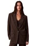 Calvin Klein Women's Boyfriend Windowpane Stretch Blazer Size 14