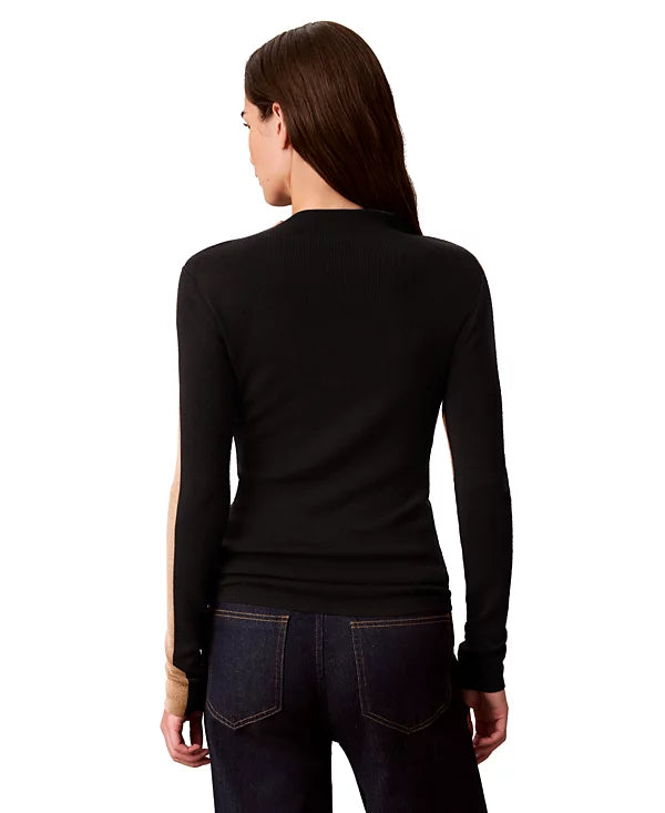 Calvin Klein Women's Half and Half Mock Neck Sweater Size S