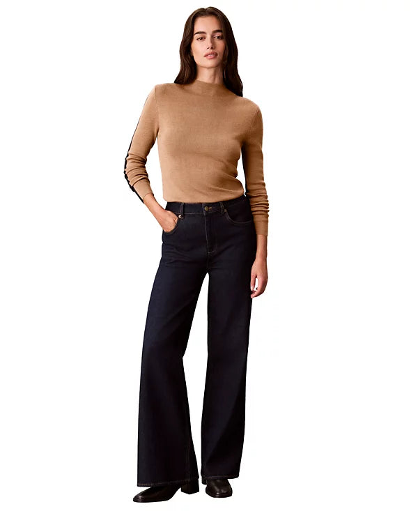Calvin Klein Women's Half and Half Mock Neck Sweater Size S