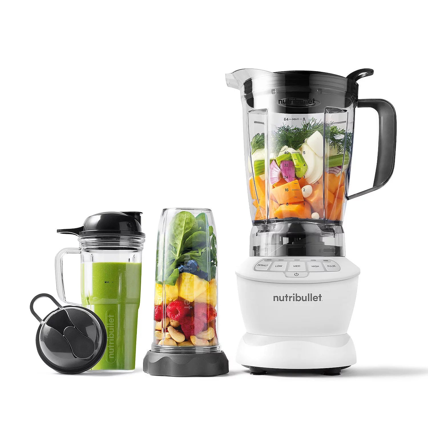 NutriBullet® 1200 Watt Blender Combo with Single Serve Cups-Matte White