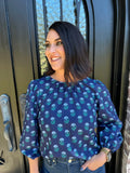 The Azalea Top in Floral Foulard Blue  Large
