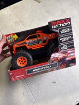 Monster Truck with Lights & Sounds, Motorized Orange Truck for Boys, Girls, Toddlers 3+