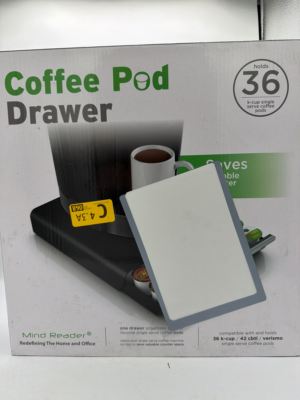 Mind Reader Single Serve Coffee Pod Drawer, 36 Pod Capacity