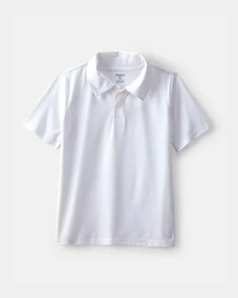 OSH KOSH B'GOSH Boys Uniform Active Polo Shirt - White - 4