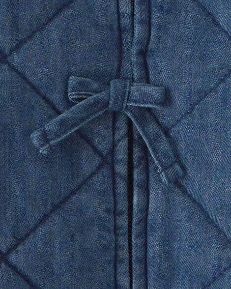 OSH KOSH B'GOSH Girls Quilted Denim Jacket - Medium Wash - 8