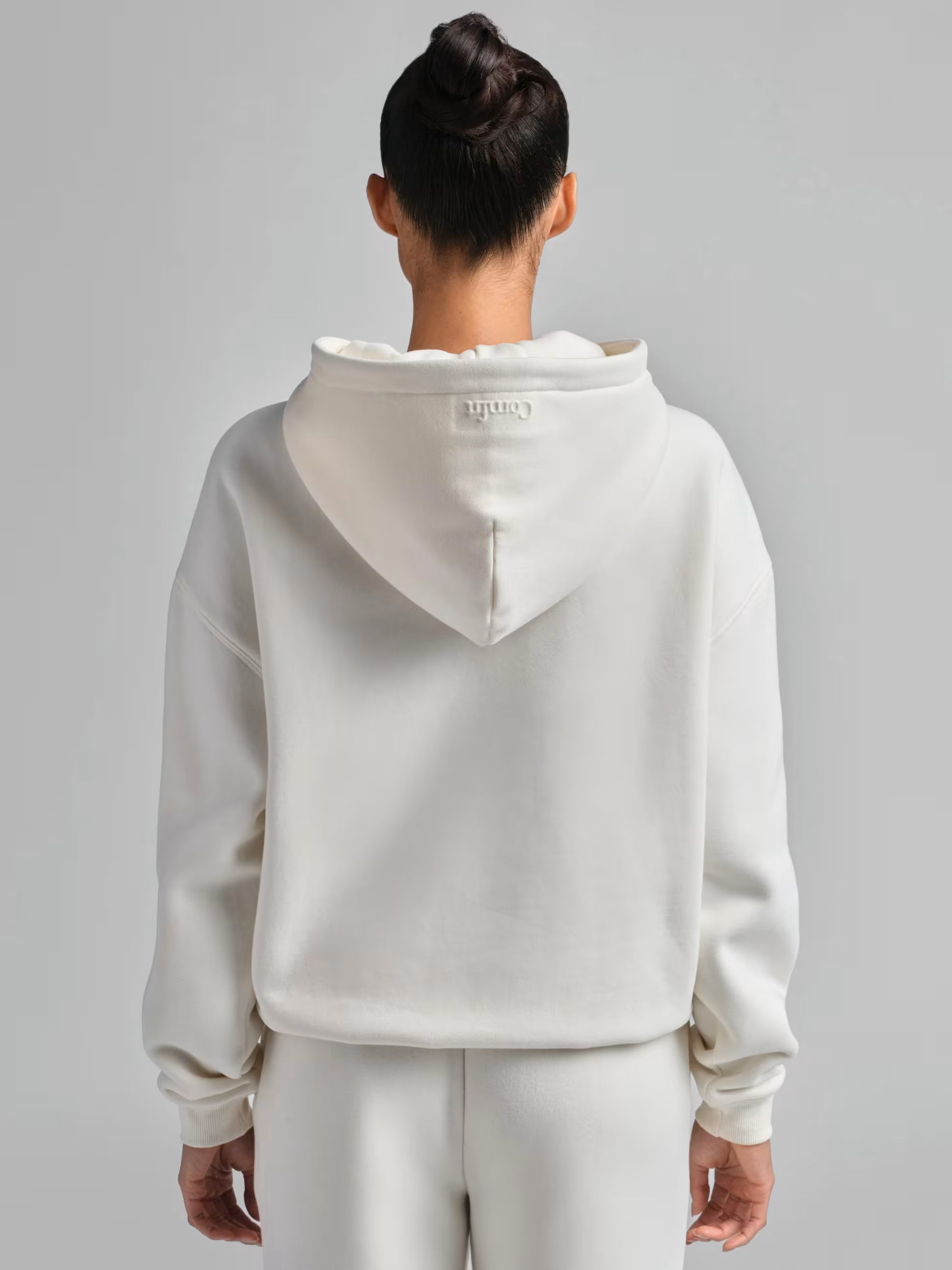 Comfrt-Basic Crop Zip Hoodie, Women-S