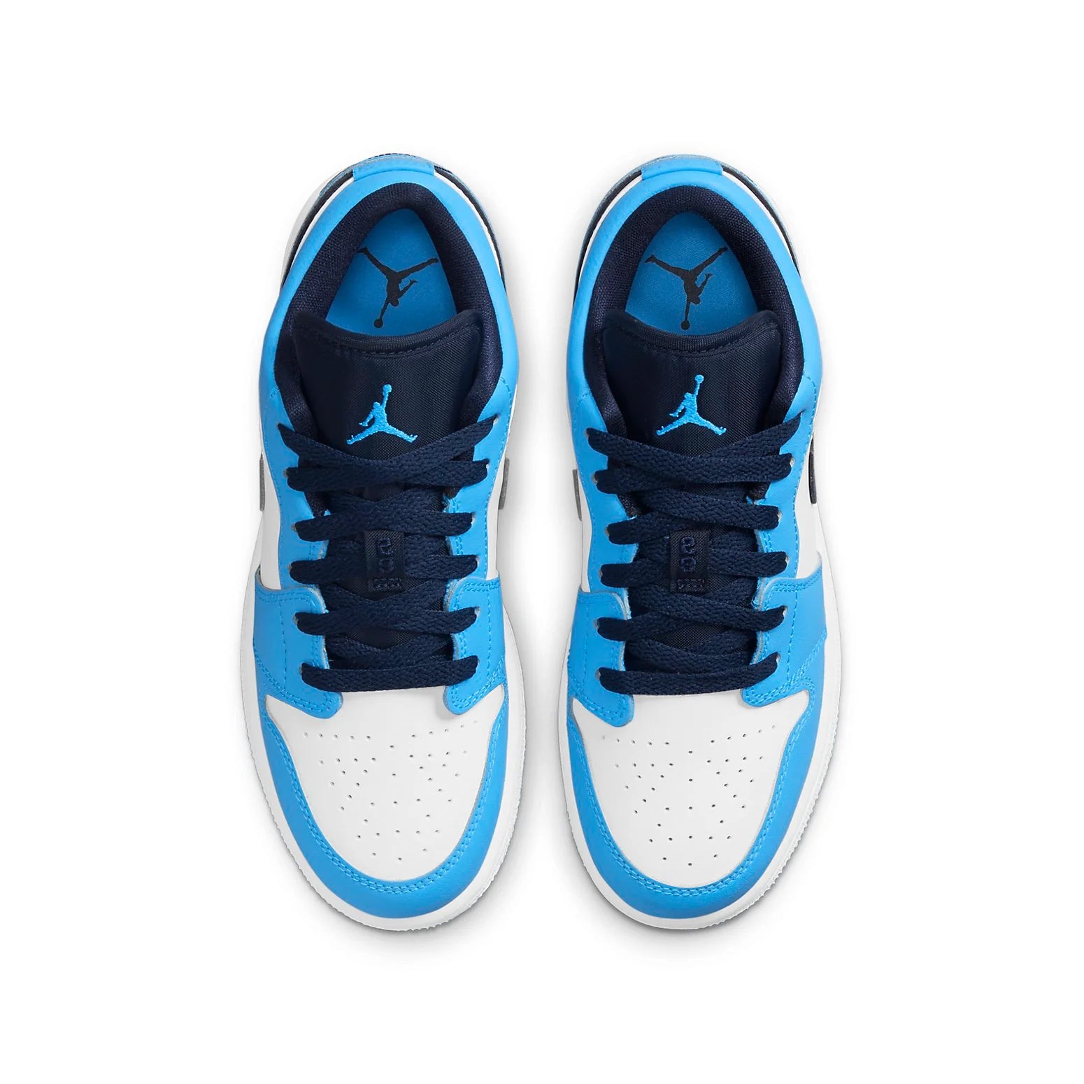 NIKE Air Jordan 1 Low GS in White/University Blue/Obsidian - 6.5Y