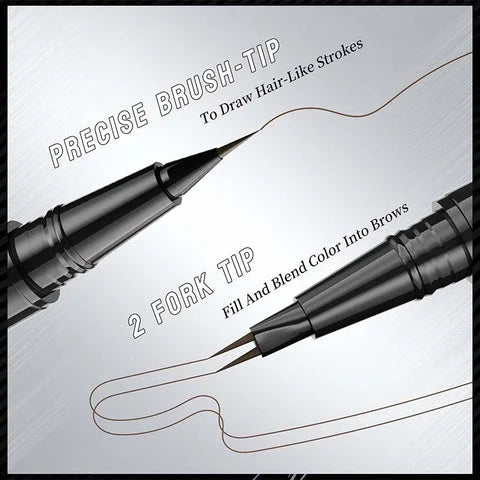 HelloKiss | Precise Liquid Brow Double-Head Ink Pen in Brown | #02