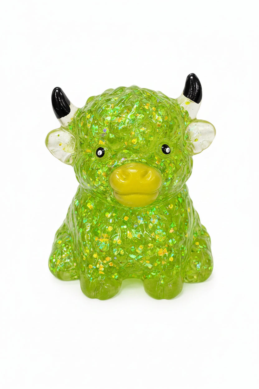 Pinch Glitter Highland Bull Squishy