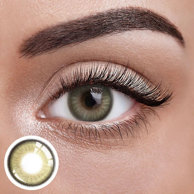 unibling | Colored Contact Lenses Set Kit | 1 Pair (2 Lenses) in Meow Honey and Himalaya Yellow Green