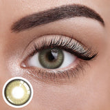 unibling | Colored Contact Lenses Set Kit | 1 Pair (2 Lenses) in Meow Honey and Himalaya Yellow Green