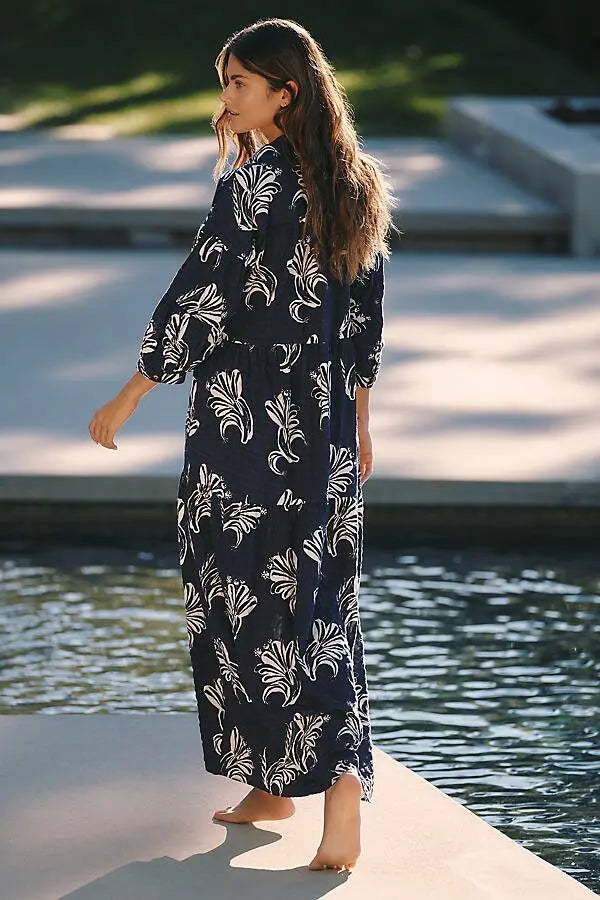 Celandine x Claire Johnson Carolita Maxi Dress - Navy - Size: XS Petite