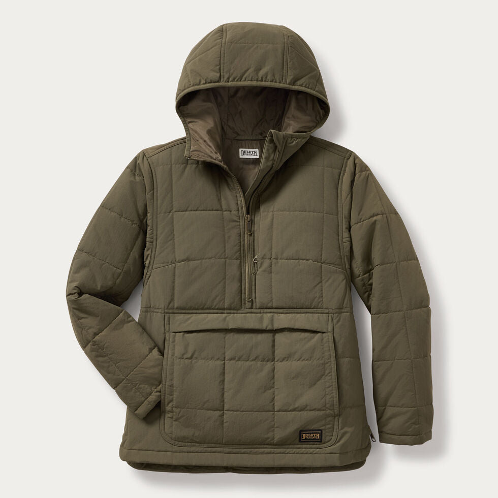 Duluth Women's AirLoc Popover Jacket, Vintage Olive - XS
