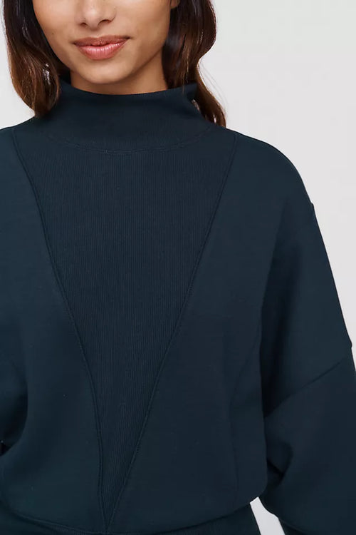 *Anthropologie Banded Dolman Sweatshirt, Black, Womens' Large