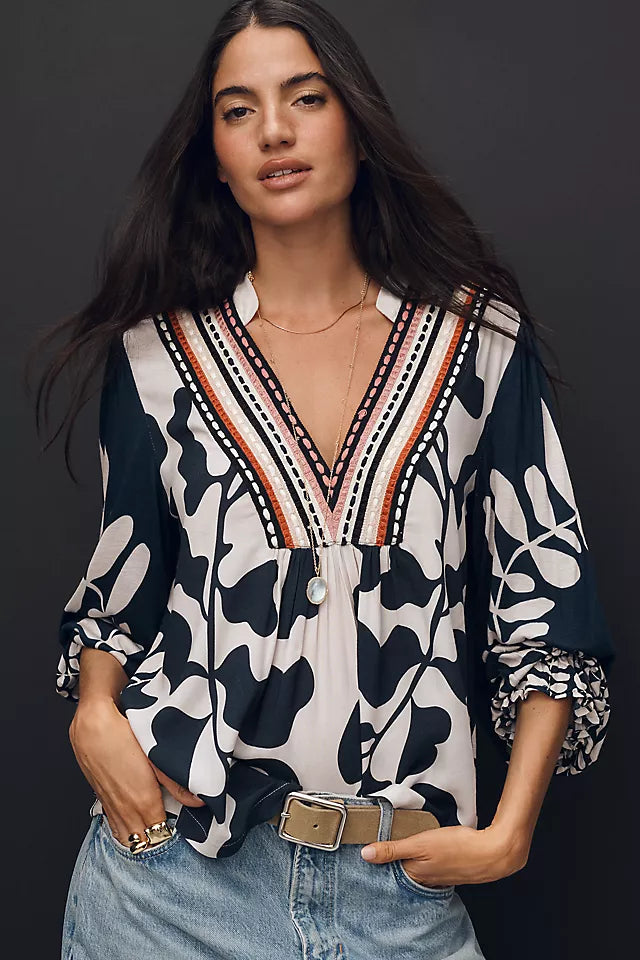 Bl-nk Stephanie Long-Sleeve Top Size S Petite