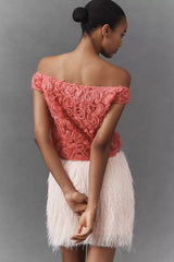 Anthropologie Maeve Off-Shoulder Rosette Top Size: XL