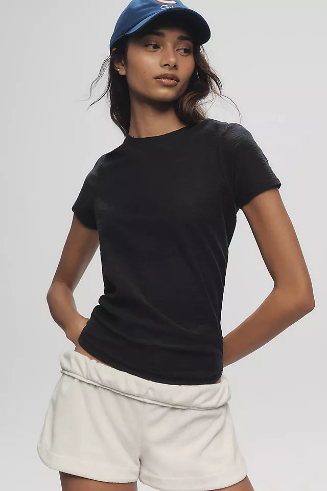 The Bennie Cotton Slub Crew-Neck Slim Tee by Pilcro Size S