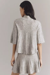 Maeve Short-Sleeve Mock-Neck Swing Sweater Size: S