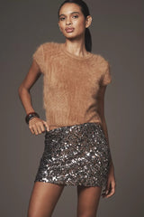 Anthropologie Pilcro Brushed Cashmere Short-Sleeve Sweater Size: M