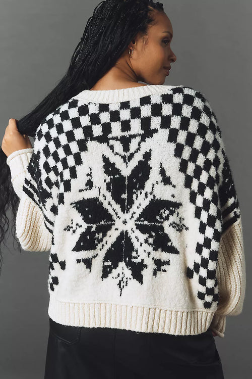 Anthropologie Pilcro Crew-Neck Nordic Sweater Size: M