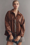 The Weston Faux Leather Boyfriend Jacket by Pilcro Size XL