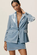 Anthropologie The Tessie Blazer by Maeve: Velvet Edition Slate
